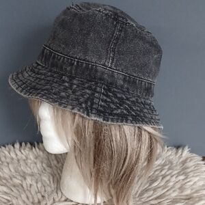ZARA  Charcoal Denim Distressed Hat